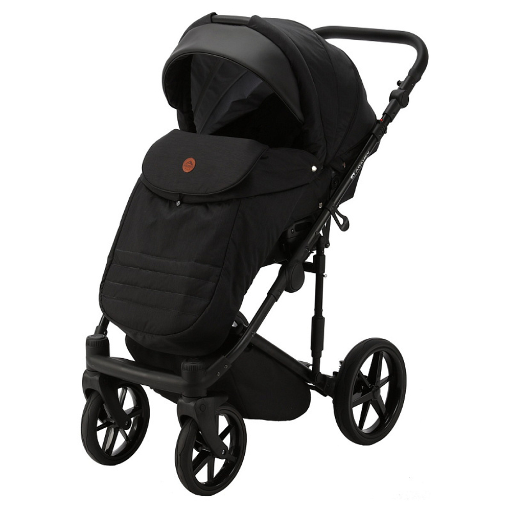 Детская коляска Adamex Amelia 2 в 1 AM238-TIP (ЧЕРН+ЧЕРН.КОЖА)