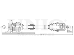 Привод в сборе передний правый UNIO CVJ-10127