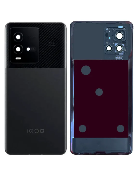 Задняя крышка для  Iqoo 10 черная (Black) со стеклом камеры