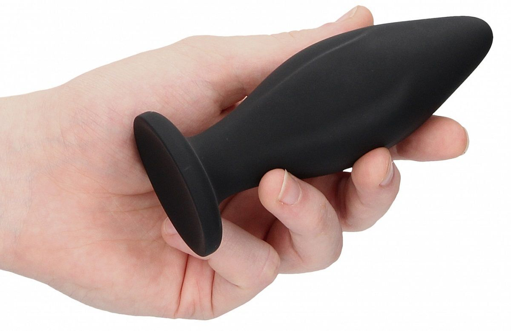 Черная анальная пробка Edgy Butt Plug - 11,4 см. (Цвет: черный)