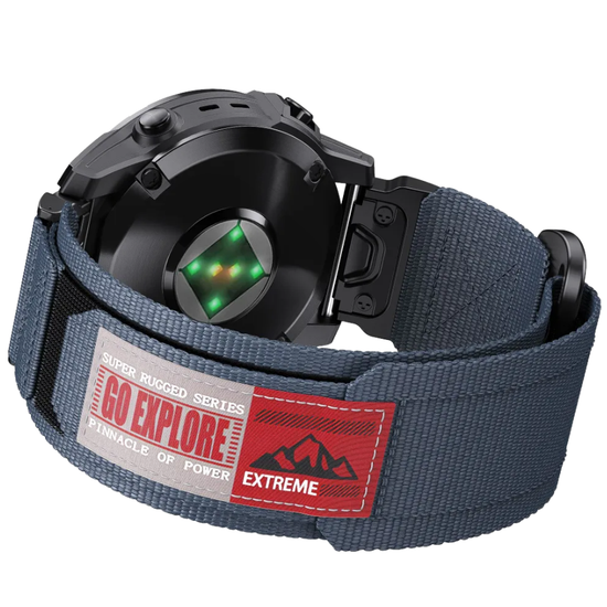 Нейлоновый ремешок 22 мм для Garmin (циферблат 47 мм) QuickFit на липучке (Синий гранит)