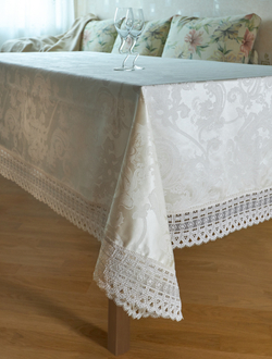 Скатерть 170х280 и 12 салфеток Gamba 9887СК Panna шампань