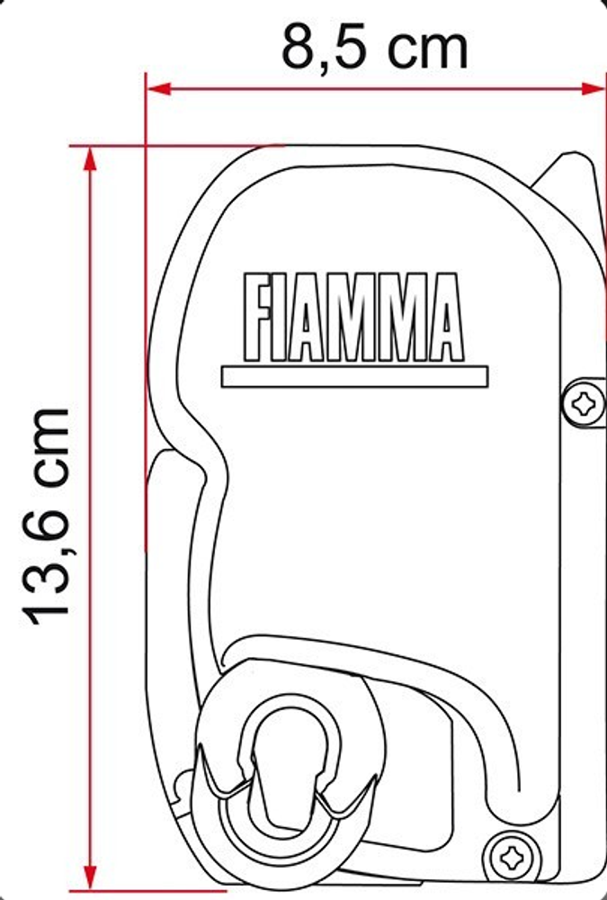 Маркиза Fiamma F45S, 1.9м, настенная, корпус белый, полотно серое