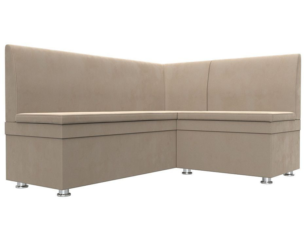 Диван кухонный угловой Уют правый угол, Бежевый, Велюр, 109626