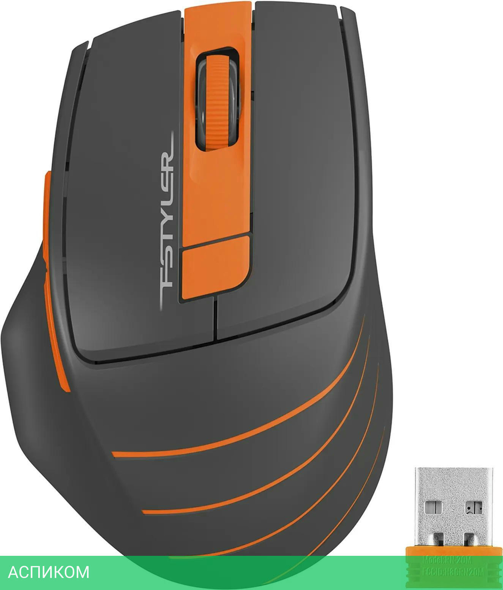Мышь A4Tech Fstyler FG30 серый/оранжевый