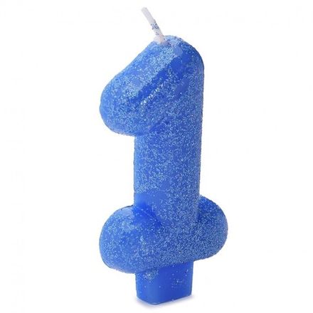Свечи-цифры "Цветные с блестками" 7,6 см