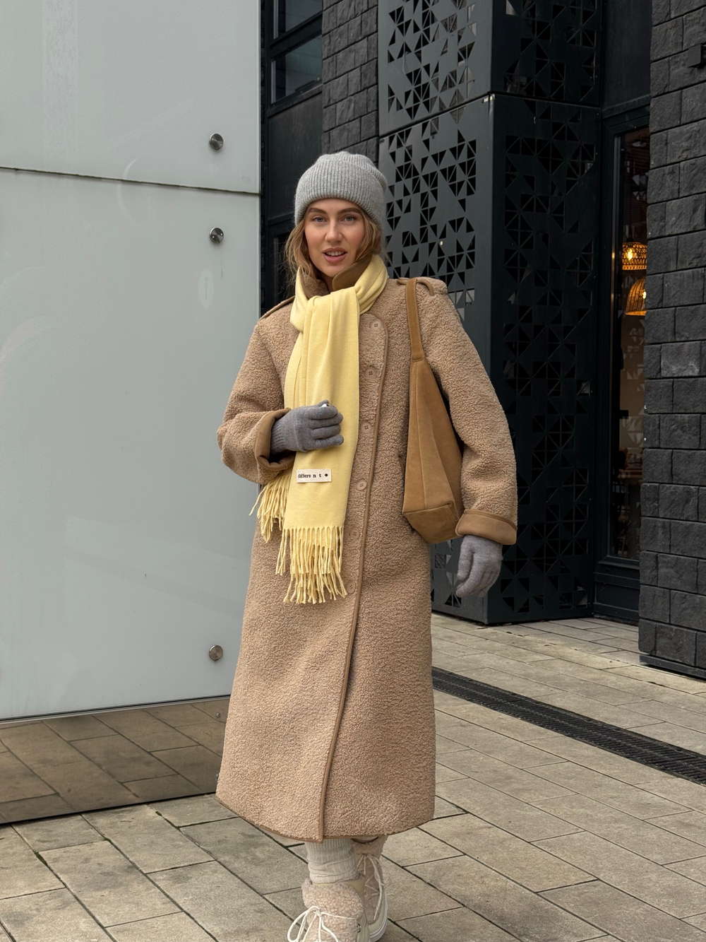 Дубленка Тэдди лонг бежевый