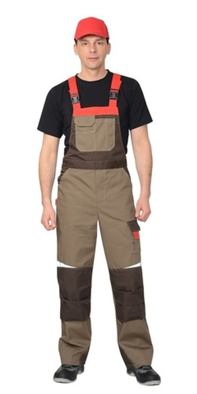 Полукомбинезон "Мега" св.коричн. с коричн. и красным