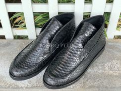 Чёрные ботинки из кожи питона SH-137