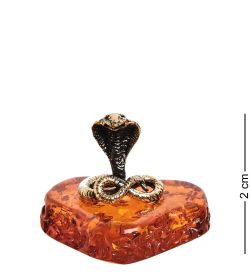Народные промыслы AM-2746 Фигурка «Кобра» (латунь, янтарь)