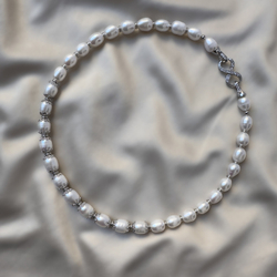 Колье «Белое отражение» — с натуральным жемчугом