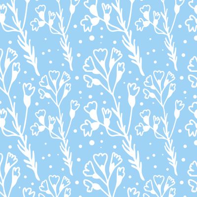 Бесшовный принт c зимней ботаникой