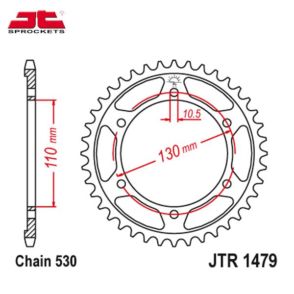 JT JTR1479.38ZBK звезда задняя (ведомая), 38 зубьев