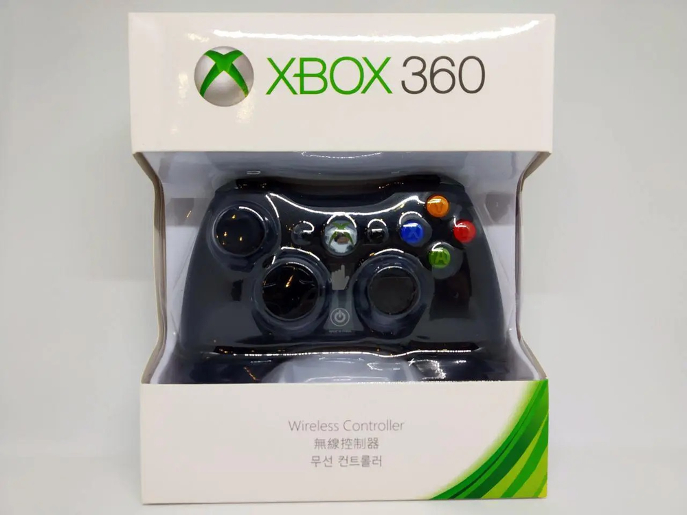 Контроллер проводной Xbox 360 черный