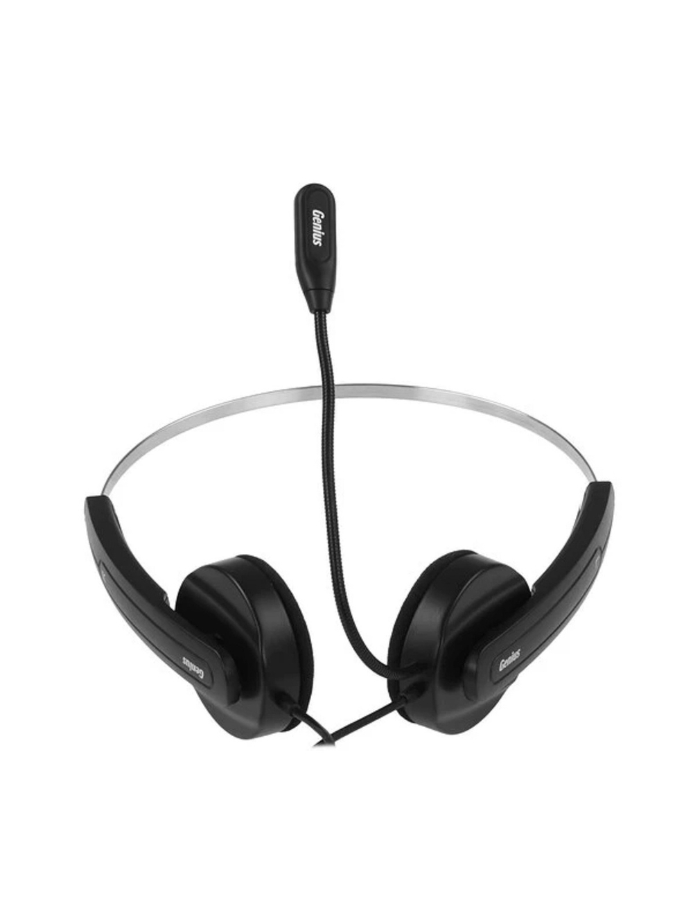 Компьютерная гарнитура Genius HS-220U, регулируемое оголовье, мягкие удобные амбушюры, выносной микрофон с шумоподавлением, пульт управления 31710020402