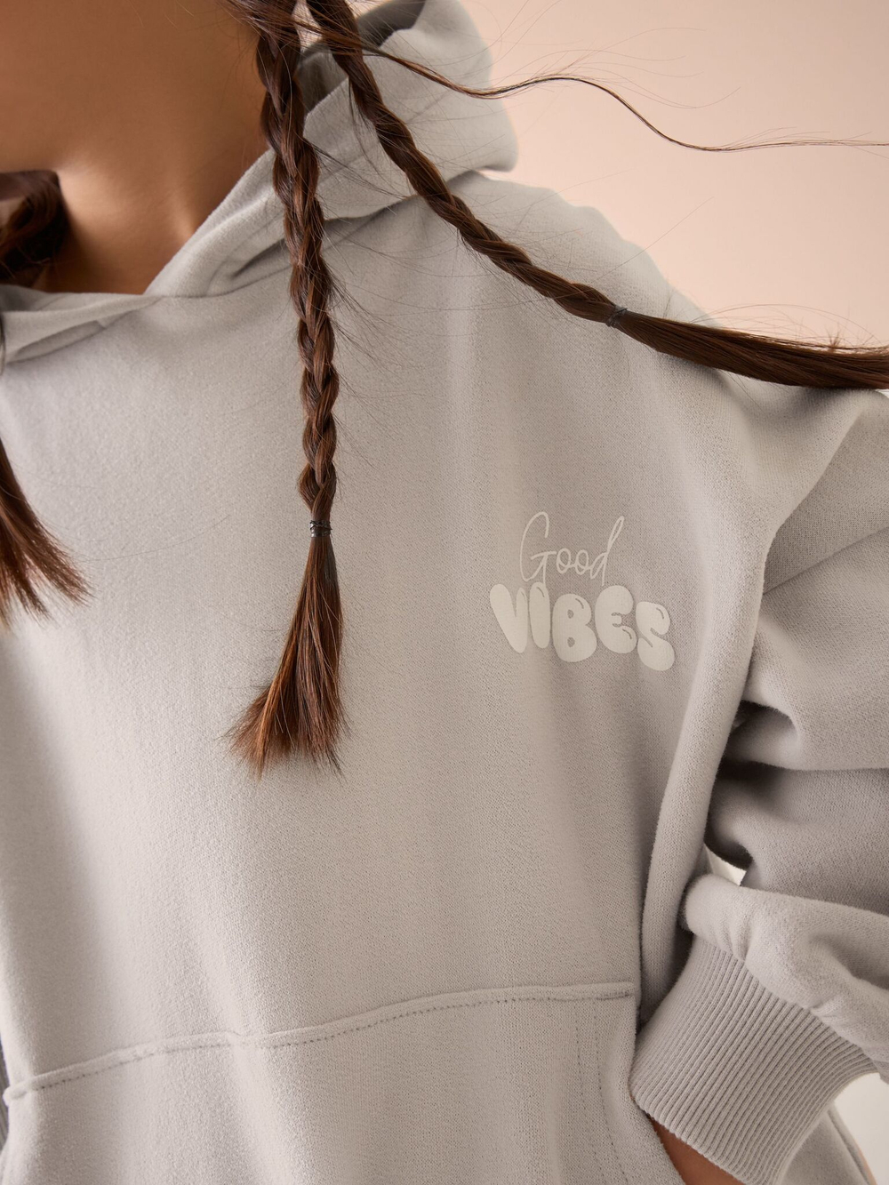 Толстовка с капюшоном для девочки Next E61-670, Серый