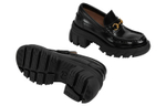 GUCCI Gucci literary and artistic simple horse collar buckle thick-soled loafers women's black