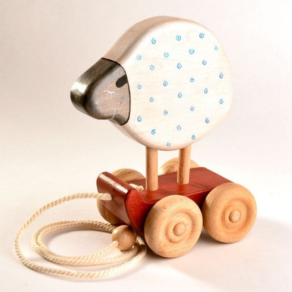 Деревянная каталка Овечка Леснушки