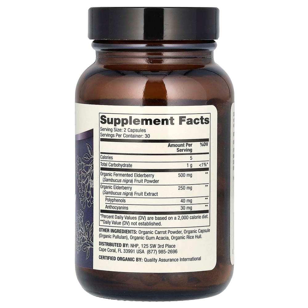 Dr. Mercola, Органические ферментированные ягоды бузины, 60 таблеток