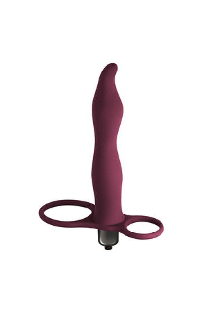 Вибронасадка для двойного проникновения Flirtini Wine red