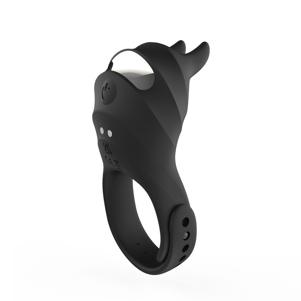 Черное эрекционное кольцо Usagi с ушками и пультом ДУ (Цвет: черный)