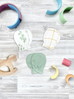 Рукавички-антицарапки Mjölk Эвкалипт/Magic Mint/Клетка, сет из 3х пар