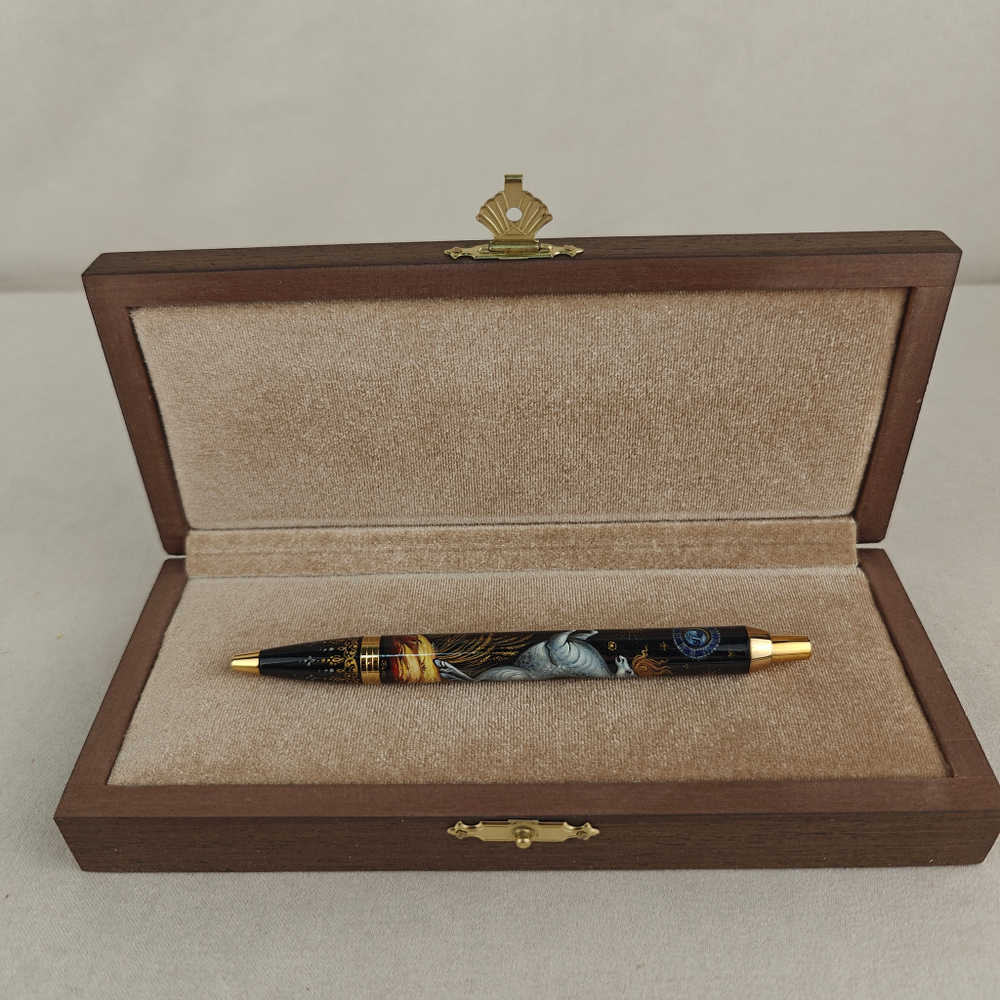 Ручка шариковая Parker "Золотогривый конь" с ручной росписью в футляре