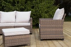 "Бостон" лаунж-зона из искусственного ротанга, цвет соломенный