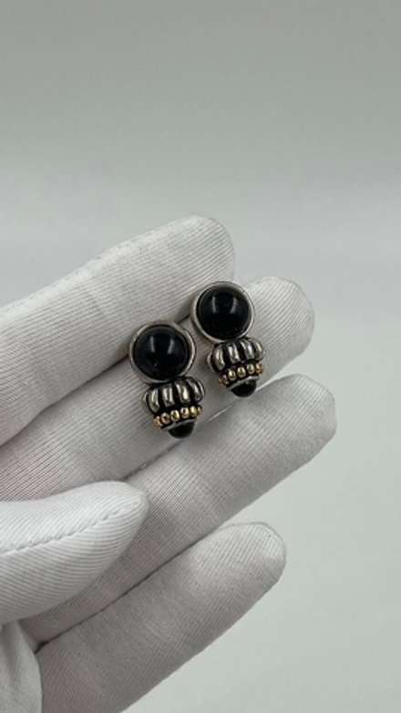 Серьги с чёрными вставками
