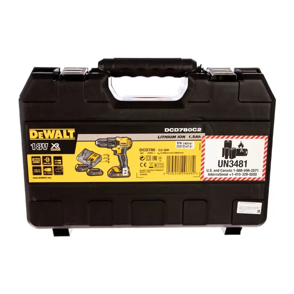 DeWalt DCD780C2 дрель-шуруповер (2 x 1.5 Ач, ЗУ)
