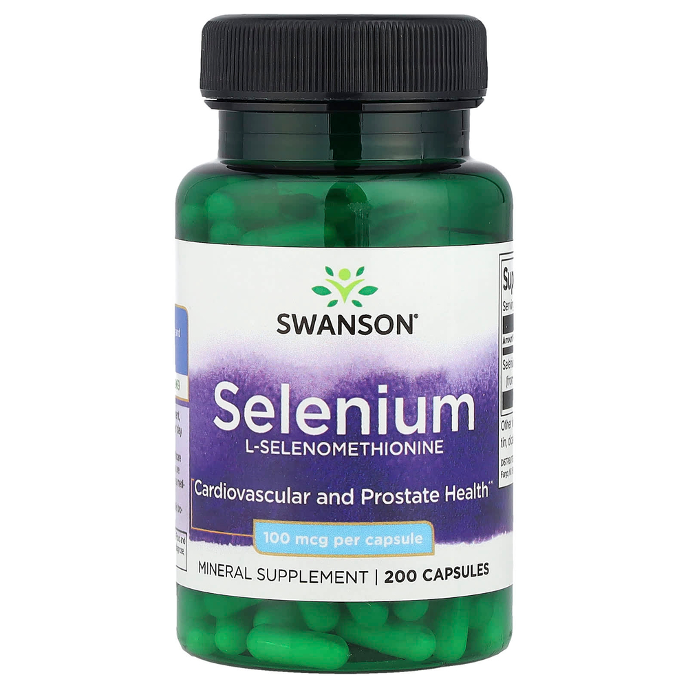 Swanson Vitamins, селен, 100 мкг, 200 капсул
