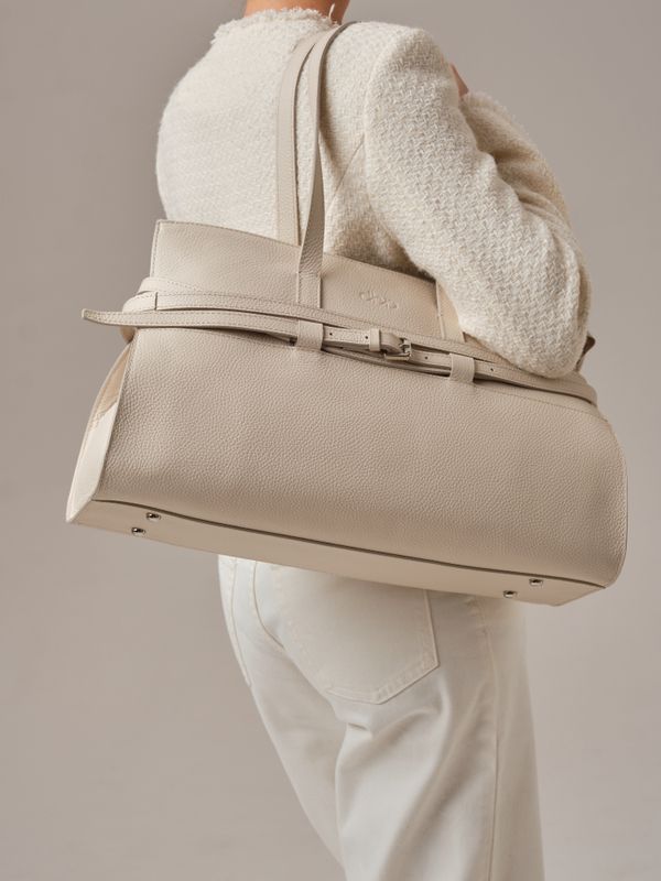 Кожаная сумка Rumi DBR 31152 светлый крем