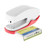 Набор степлер и скобы номер 10, MC-Basir, маленький, скрепление до 15 листов стандартной плотности, скрепки степлерные оцинкованные 1000 шт, случайный цвет