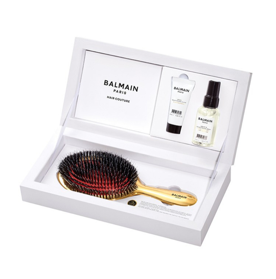 Balmain Hair Couture Золотой набор СПА-щетка Luxurious (золотая щётка, аргановый эликсир, кондиционер)
