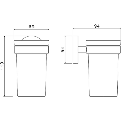 Стакан для зубных щеток Aquatek Европа AQ4104MB Черный матовый