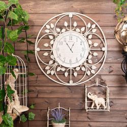 Часы настенные London Time большие Айвори