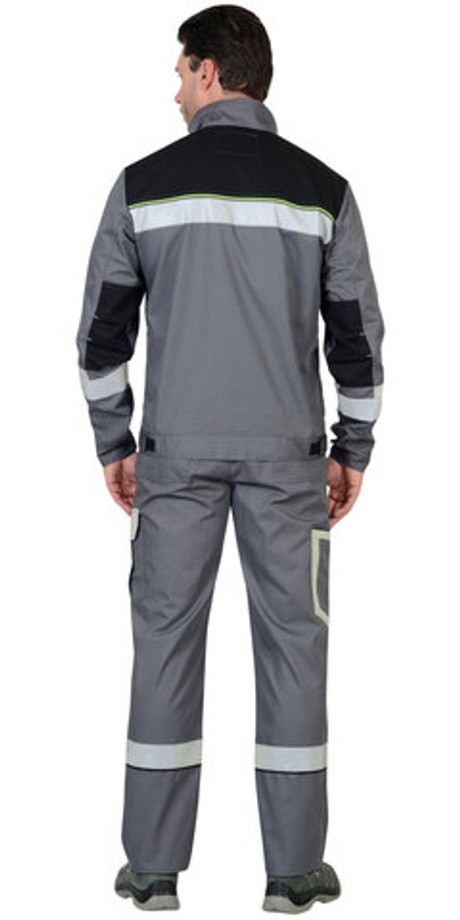 Костюм "БОСТОН" : куртка кор., п/комб. ср.серый с молочным и черным