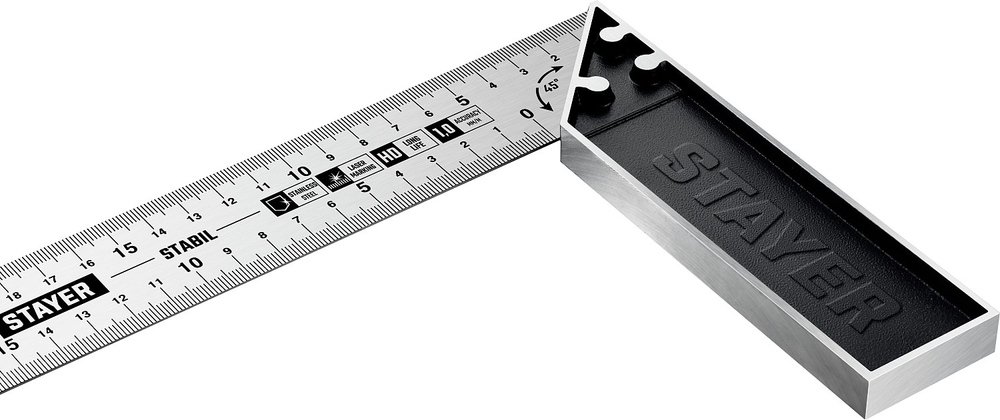 STAYER 250 мм, столярный угольник, Professional (3431-25)