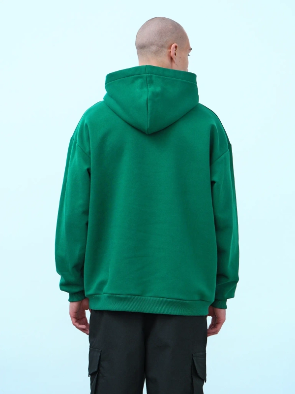 Худи оверсайз с начесом (зеленый)