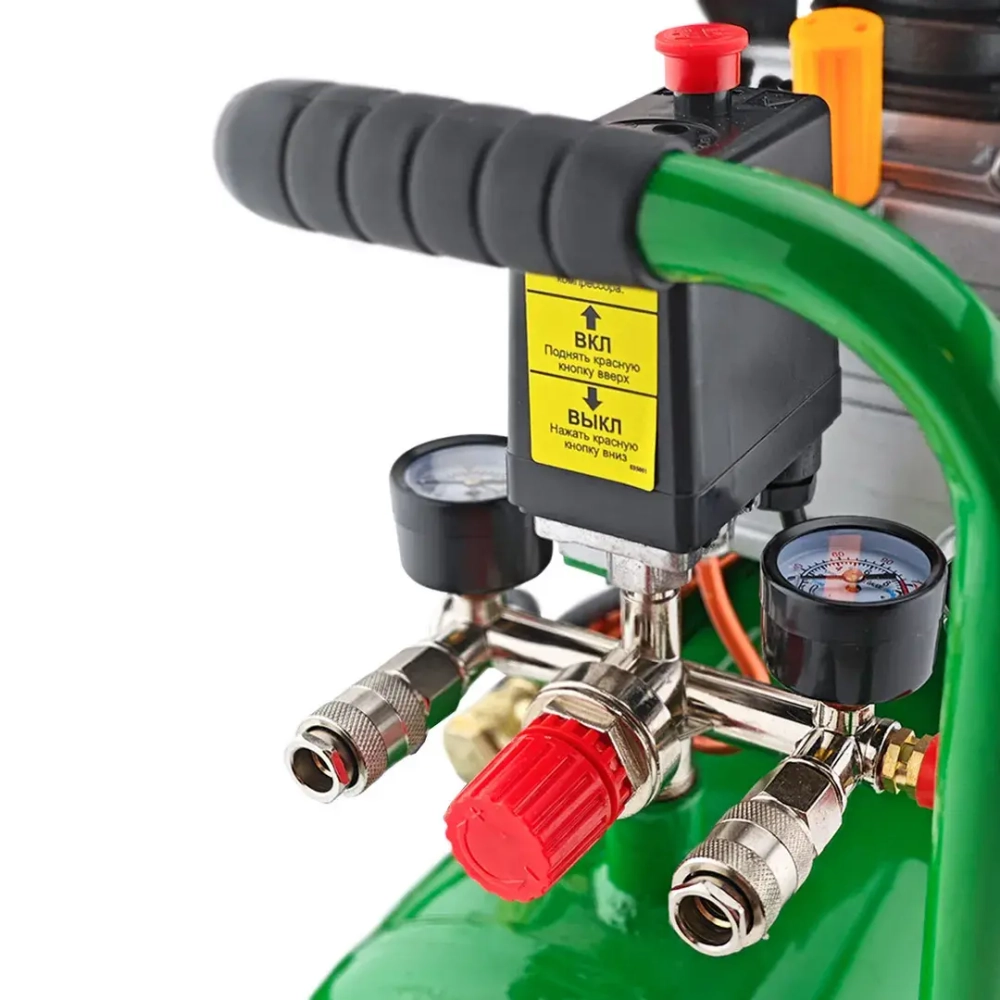 Компрессор поршневой с прямым приводом ( 1.5кВт, 8 бар, ресивер 24л, 198л/м, 2850 об/мин, 220В, медная обмотка электродвигателя) RockForce##Rock FORCE RF-20/24