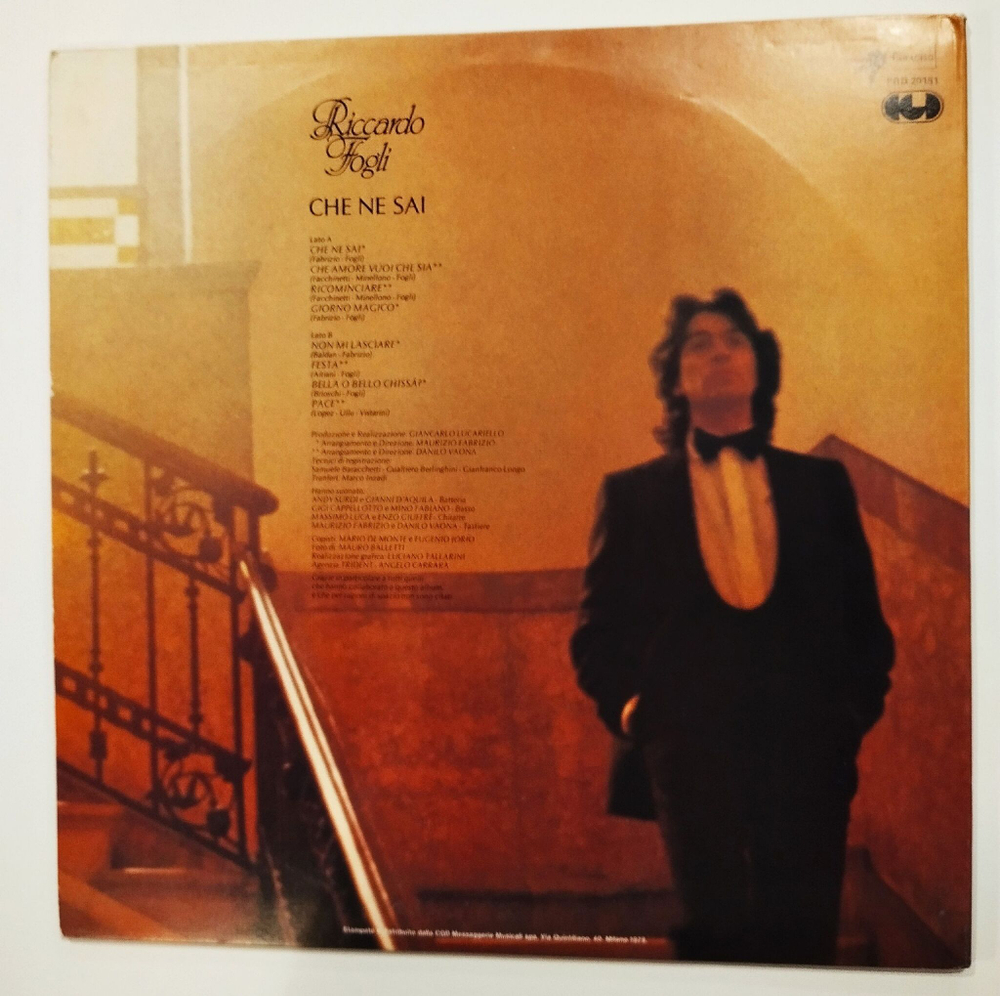 Винтажная виниловая пластинка LP Riccardo Fogli Che Ne Sai (Italy 1979)