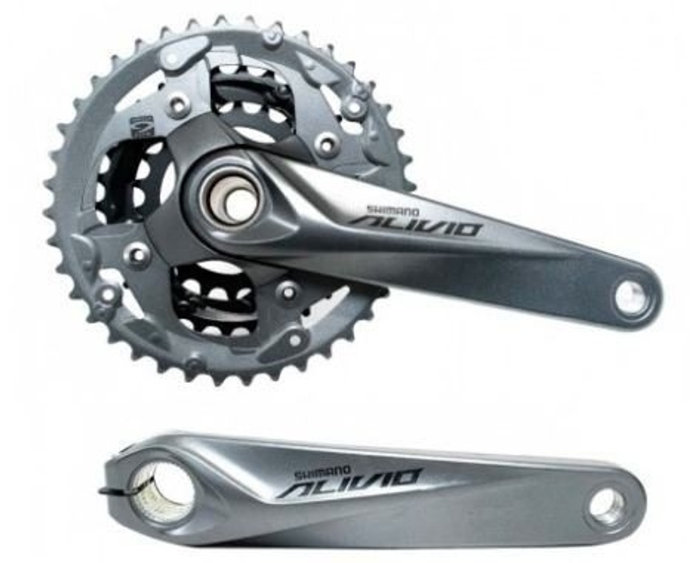 Система Shimano Alivio, M4050, 175мм, ин. вал, 40/30/22T, на 9ск. черн, без каретки