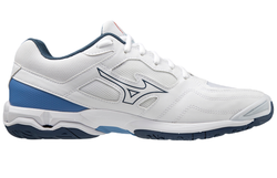 Мужские кроссовки для бадминтона/сквоша Mizuno Wave Phantom 3 - белый/темный деним/голубая яшма