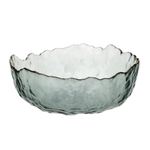 MILLIMI Салатник 17x16,5x7,5см, стекло, серый с золотой каймой