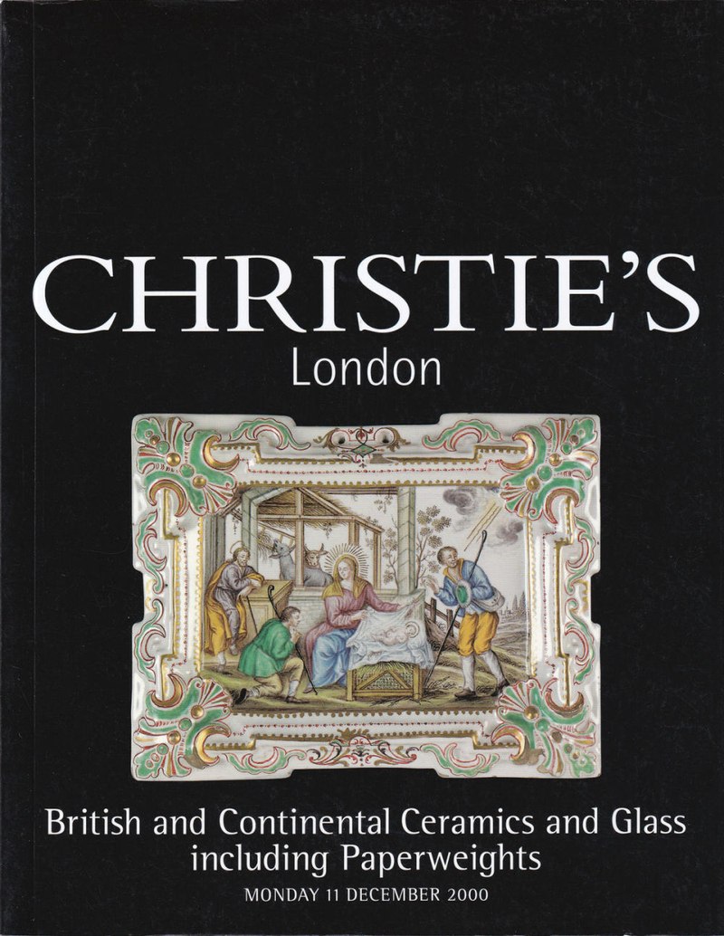 Каталог аукциона Christie's, Лондон, Керамика и стекло Британии и континентальной Европы, включая пресс-папье от 11 декабря 2000 года