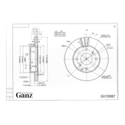 Диск тормозной GANZ передний с покрытием NISSAN Almera classic / N16 / Primera / INFINITI G20 Арт.: GIJ10087
