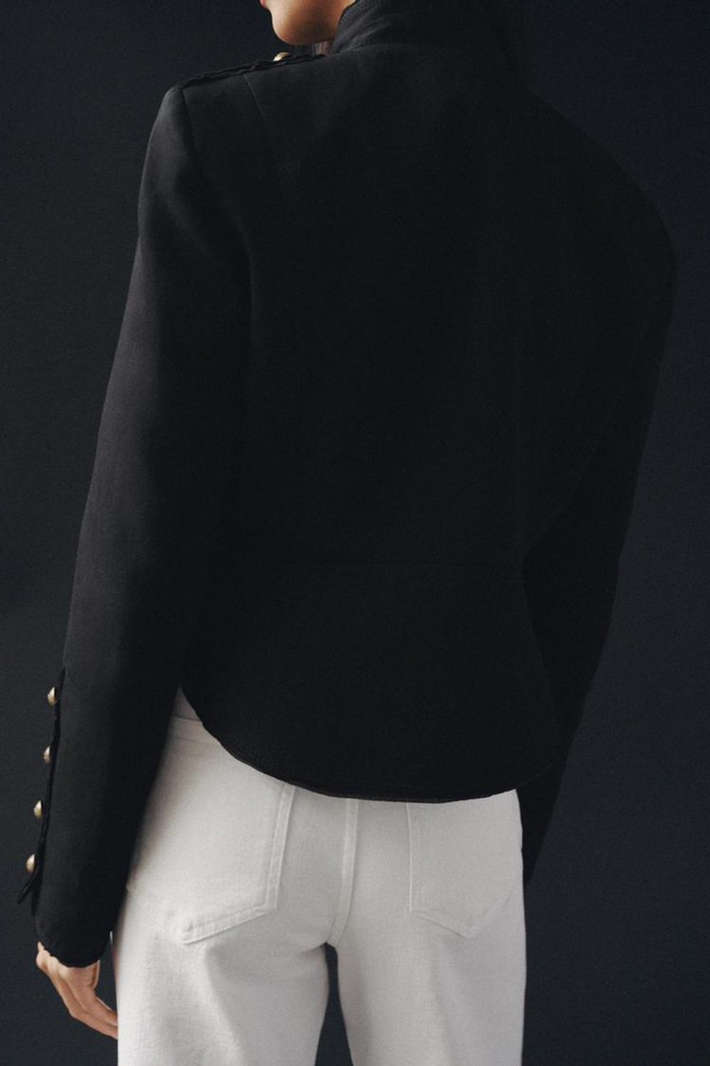ZARA КУРТКА НА НАВЕСНЫХ ПЕТЛЯХ — ZW COLLECTION, ЧЕРНЫЙ