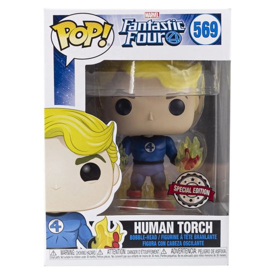 Фигурка Funko POP! Bobble Marvel Fantastic Four Human Torch (Exc) (569) 45007 / Фигурка Фанко ПОП! по мотивам фильма "Фантастическая четверка", Вульпикс