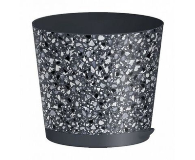 Горшок для цветов пластиковый 0,75л d-12см "Stone Flower" с прикорневым поливом