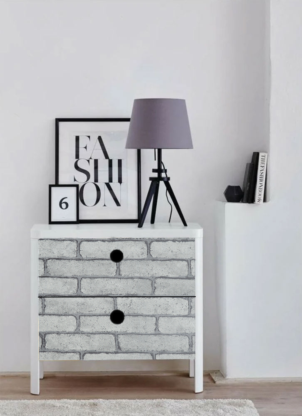 Пленка самоклеящаяся 45см*8м Кирпичи серые 2600C